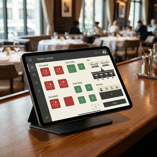 ПОС интерфейс за ресторант и търговски обект с визуализация на маси